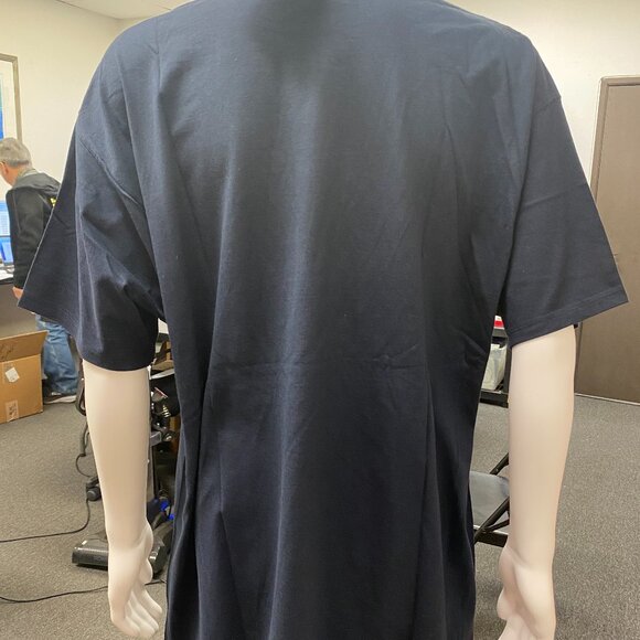 Champion NAVY Crew Neck Short Sleeve T-shirt Men's US Size 2XL - Picture 3 of 5